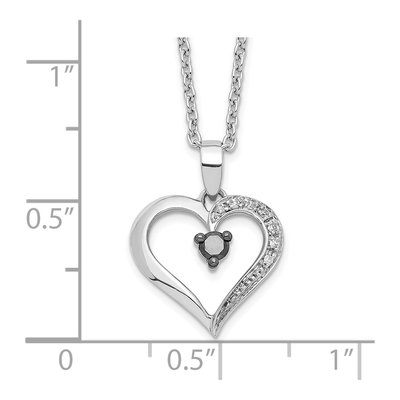 Sterling Silver 0.11 ct tw Diamond Heart Necklace – view 4