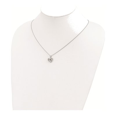 Sterling Silver 0.11 ct tw Diamond Heart Necklace – view 5