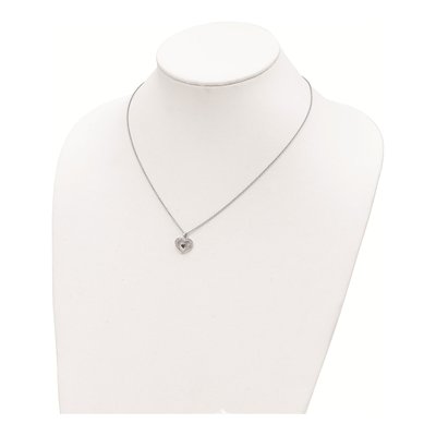 Sterling Silver 1/7 ct tw Diamond Heart Necklace – view 4