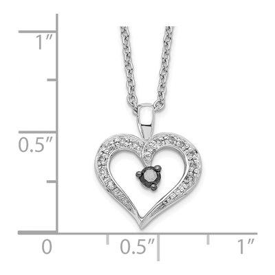 Sterling Silver 1/7 ct tw Diamond Heart Necklace – view 5