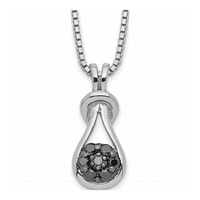 Sterling Silver 0.21 ct tw Diamond Love Knot Necklace