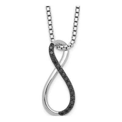 Sterling Silver 1/15 ct tw Diamond Infinity Necklace