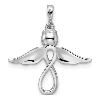 Sterling Silver 1/20 ct tw Diamond Angel Pendant – view 5