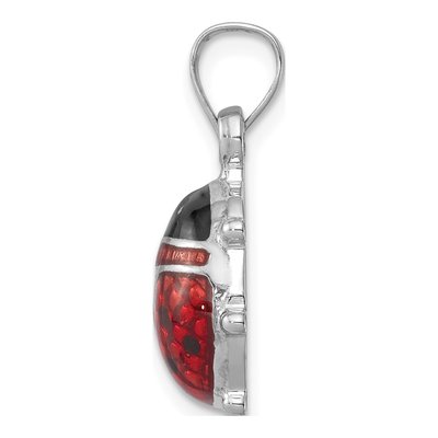 Sterling Silver Enamel Ladybug Pendant – view 3