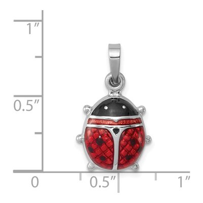 Sterling Silver Enamel Ladybug Pendant – view 4