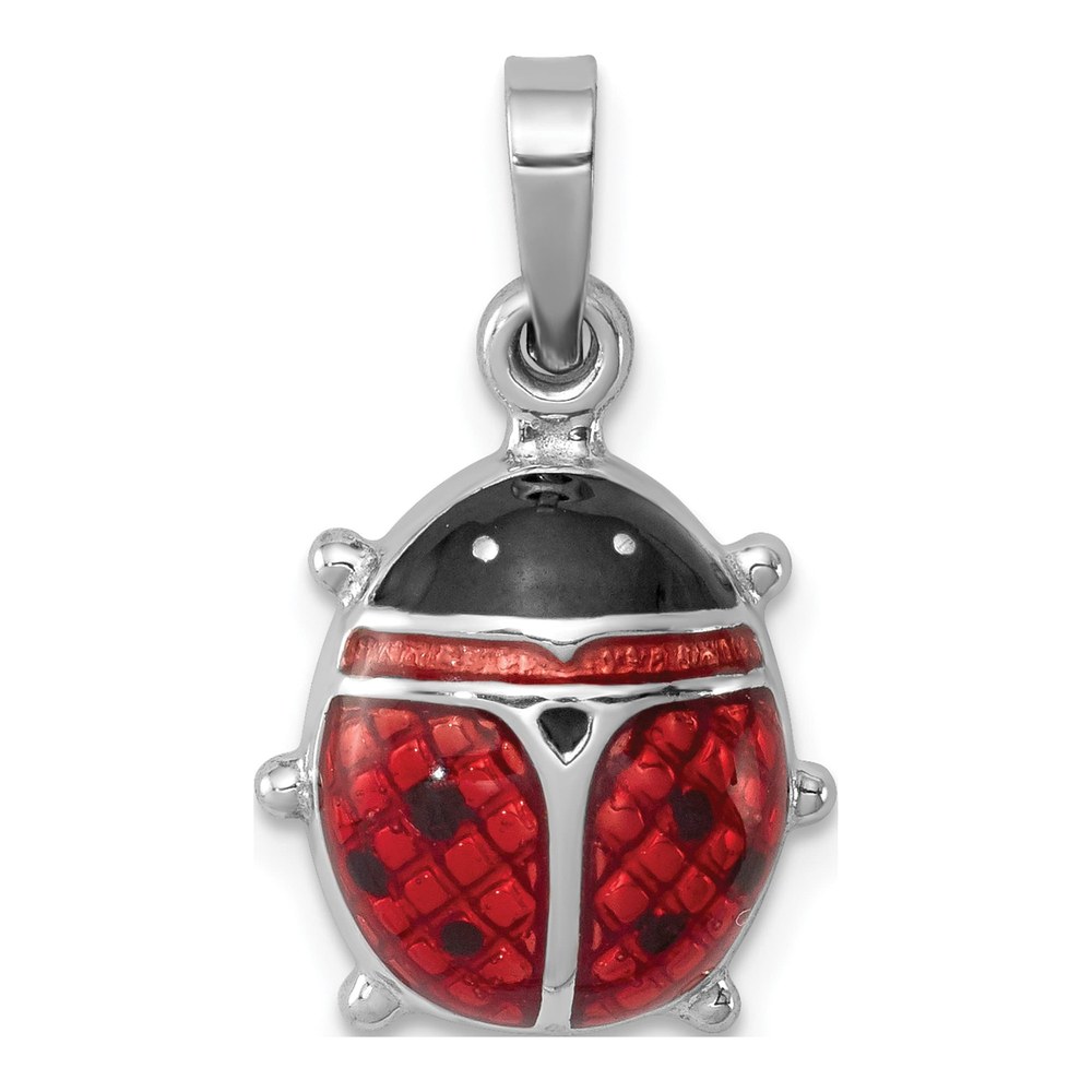 Sterling Silver Enamel Ladybug Pendant