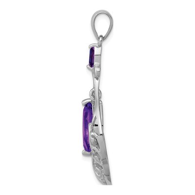 Sterling Silver Amethyst Filigree Pendant – view 3