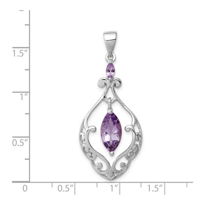 Sterling Silver Amethyst Filigree Pendant – view 4