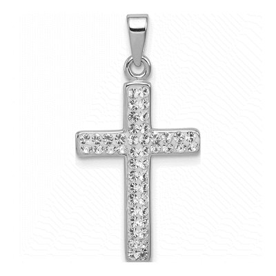 Sterling Silver Crystal Cross Pendant