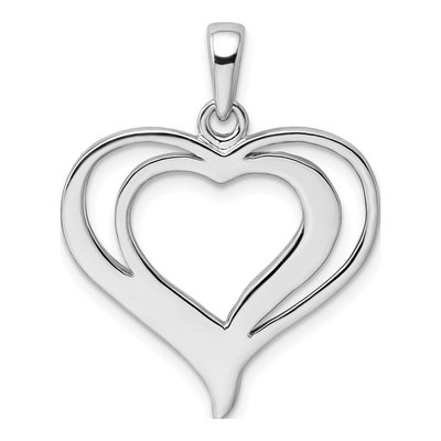Sterling Silver Crystal Double Heart Pendant – view 5