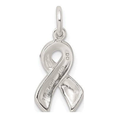 Sterling Silver Crystal Awareness Ribbon Pendant – view 5