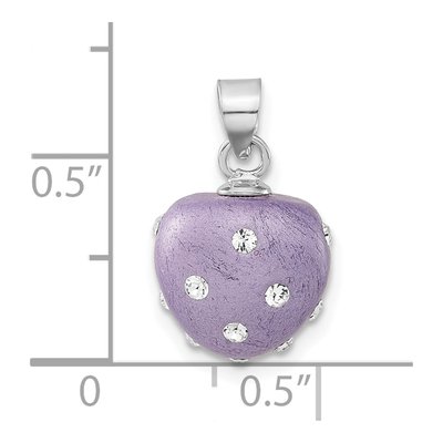 Sterling Silver Crystal Heart Pendant – view 3