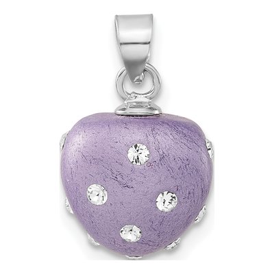 Sterling Silver Crystal Heart Pendant