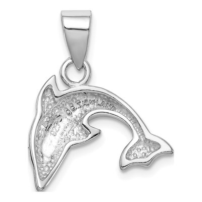Sterling Silver Crystal Dolphin Pendant – view 5