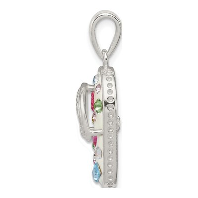 Sterling Silver Crystal Flip-Flop Pendant – view 3