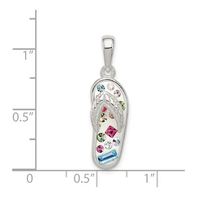 Sterling Silver Crystal Flip-Flop Pendant – view 4