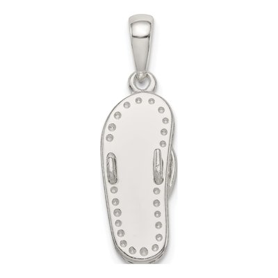 Sterling Silver Crystal Flip-Flop Pendant – view 5