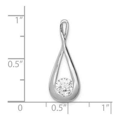 Sterling Silver CZ Tear Drop Pendant – view 4