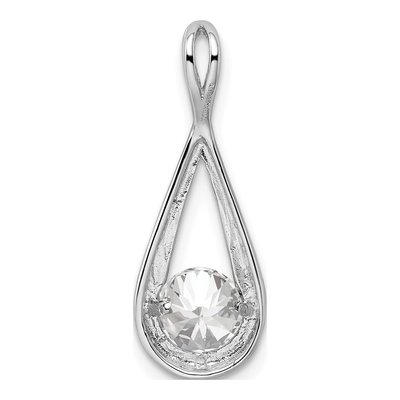 Sterling Silver CZ Tear Drop Pendant – view 5
