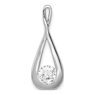 Sterling Silver CZ Tear Drop Pendant