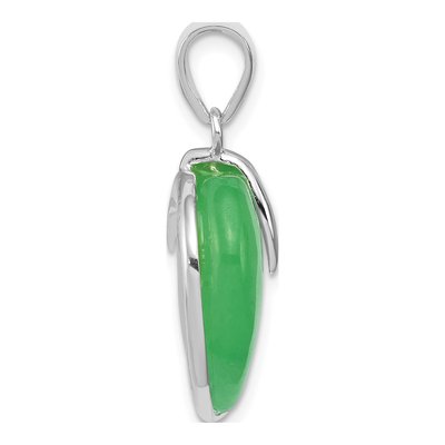 Sterling Silver Green Jade Heart Pendant – view 3