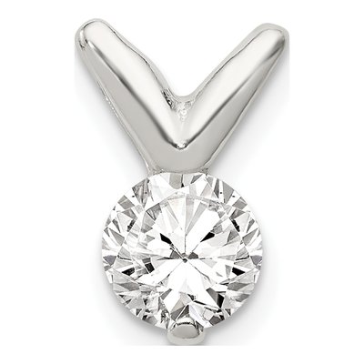 Sterling Silver CZ Slide Pendant