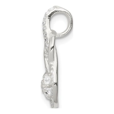 Sterling Silver CZ Teardrop Pendant – view 3