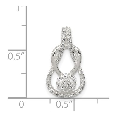 Sterling Silver CZ Teardrop Pendant – view 4
