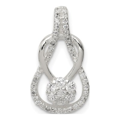 Sterling Silver CZ Teardrop Pendant