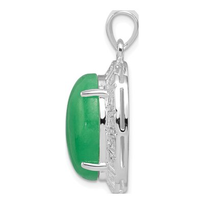 Sterling Silver Jade Greek Key Pendant – view 3