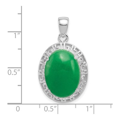 Sterling Silver Jade Greek Key Pendant – view 4