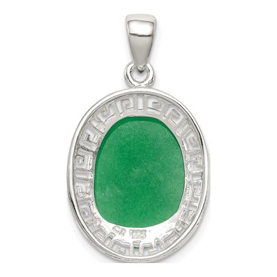Sterling Silver Jade Greek Key Pendant – view 5