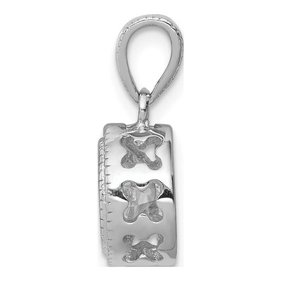 Sterling Silver CZ Circle Pendant – view 3