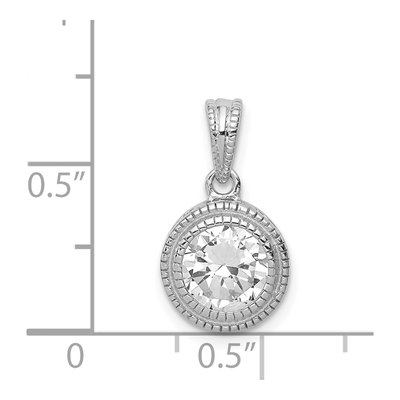 Sterling Silver CZ Circle Pendant – view 4