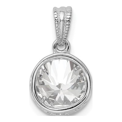 Sterling Silver CZ Circle Pendant – view 5