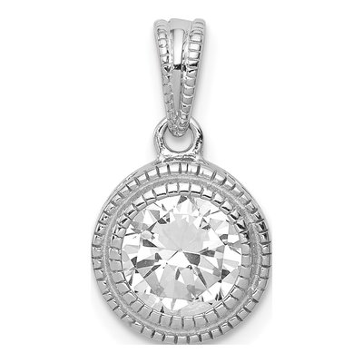 Sterling Silver CZ Circle Pendant