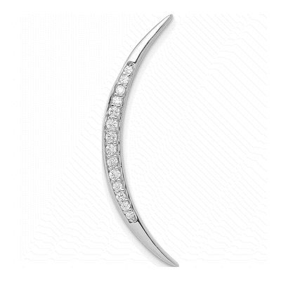 Sterling Silver CZ Moon Pendant