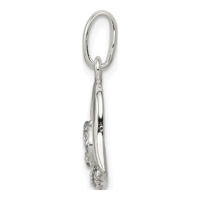 Sterling Silver CZ Heart Pendant – view 3