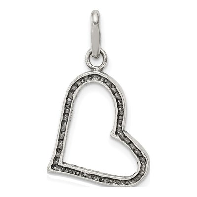 Sterling Silver CZ Heart Pendant – view 5