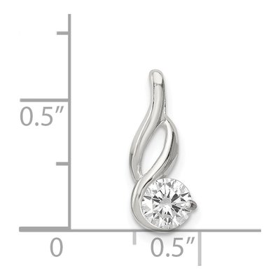 Sterling Silver CZ Slide Pendant – view 4