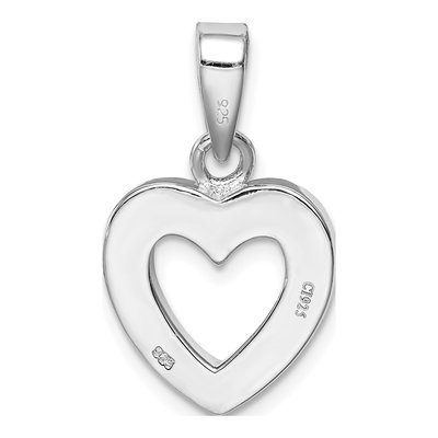 Sterling Silver Lab-Created Opal Heart Pendant – view 5