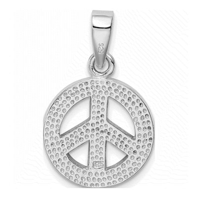 Sterling Silver Blue Opal Peace Sign Pendant – view 5