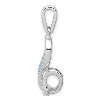 Sterling Silver Lab-Created Opal & CZ Twisted Pendant – view 3
