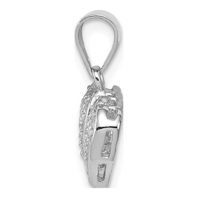 Sterling Silver CZ Double Hearts Pendant – view 3