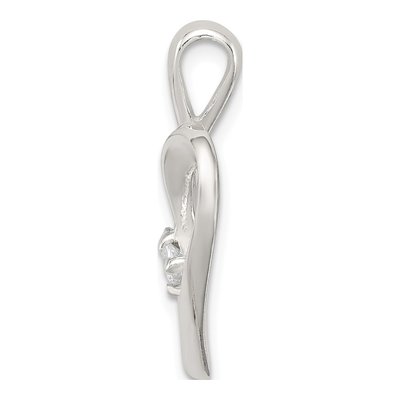 Sterling Silver CZ Heart Pendant – view 3