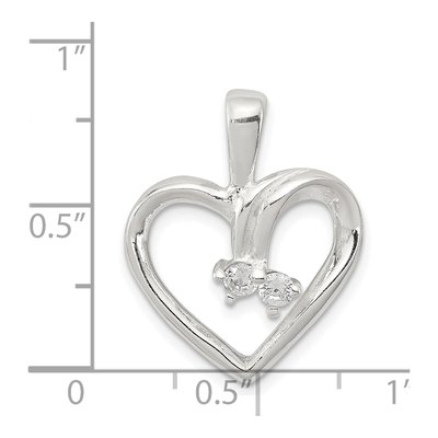 Sterling Silver CZ Heart Pendant – view 4