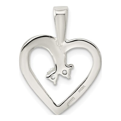 Sterling Silver CZ Heart Pendant – view 5