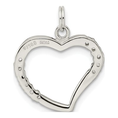 Sterling Silver CZ Heart Pendant – view 5