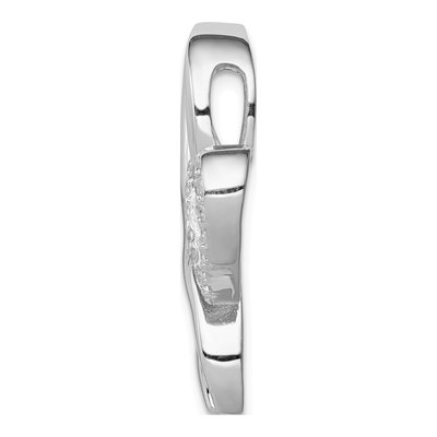Sterling Silver CZ Heart Breast Cancer Ribbon Slide Pendant – view 3