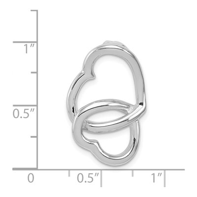 Sterling Silver Double Heart Slide Pendant – view 4
